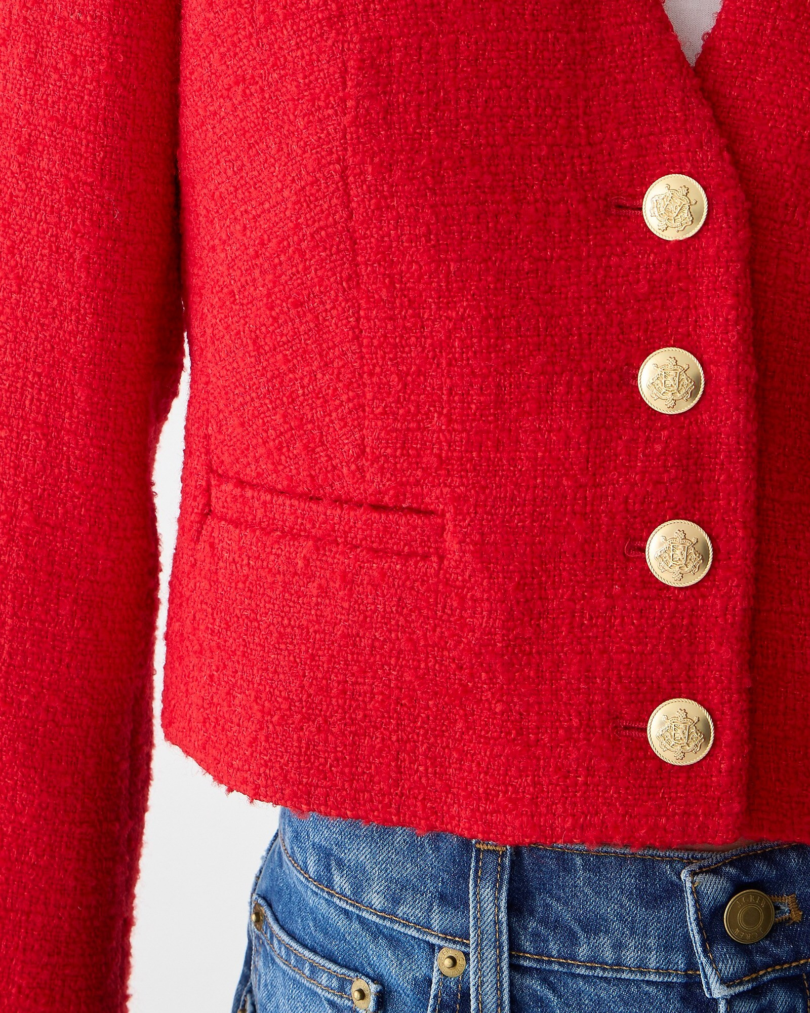 V-neck lady jacket in maritime tweed | J. Crew US