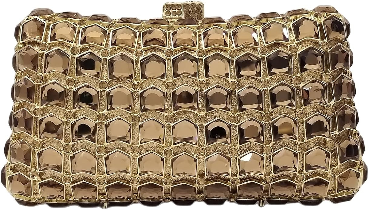 Unique Diamond Evening Bag Dress Up Prom Crystal Clutch Purse Women Bridal Party Wedding | Amazon (US)