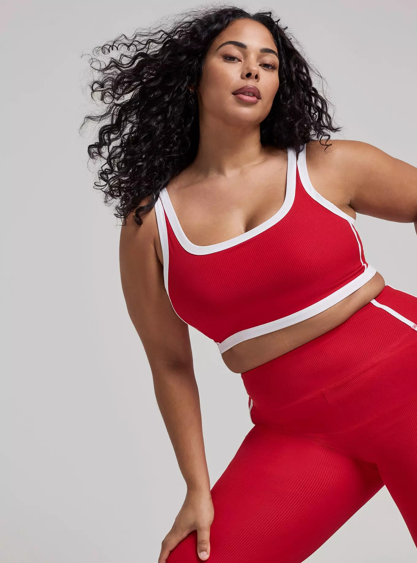 TRU Performance Rib Active Sports Bra with Piping | Torrid (US & Canada)