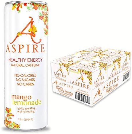 ASPIRE Healthy Energy Drink – Mango Lemonade, 24 Pack – Zero Sugar, Calories or Carbs – Ket... | Amazon (US)