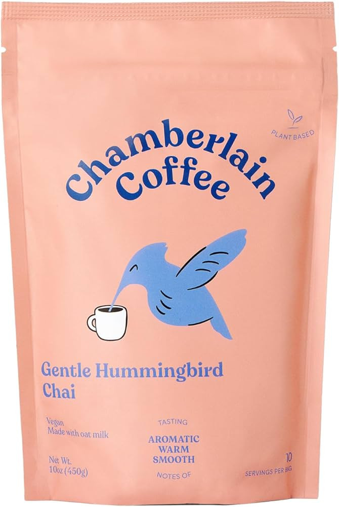 Chamberlain Coffee Gentle Hummingbird Chai Mix - Warm, Aromatic Vegan Chai with Oat Milk, Vanilla... | Amazon (US)