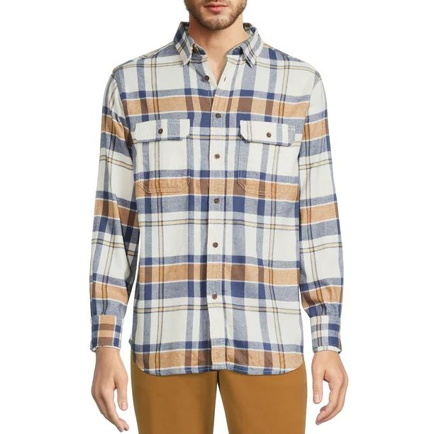 George Men's Long Sleeve Flannel Shirt - Walmart.com | Walmart (US)