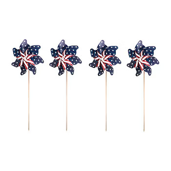 Glitzhome Patriotic Windmills 4-pc. Plastic Yard Stake | JCPenney