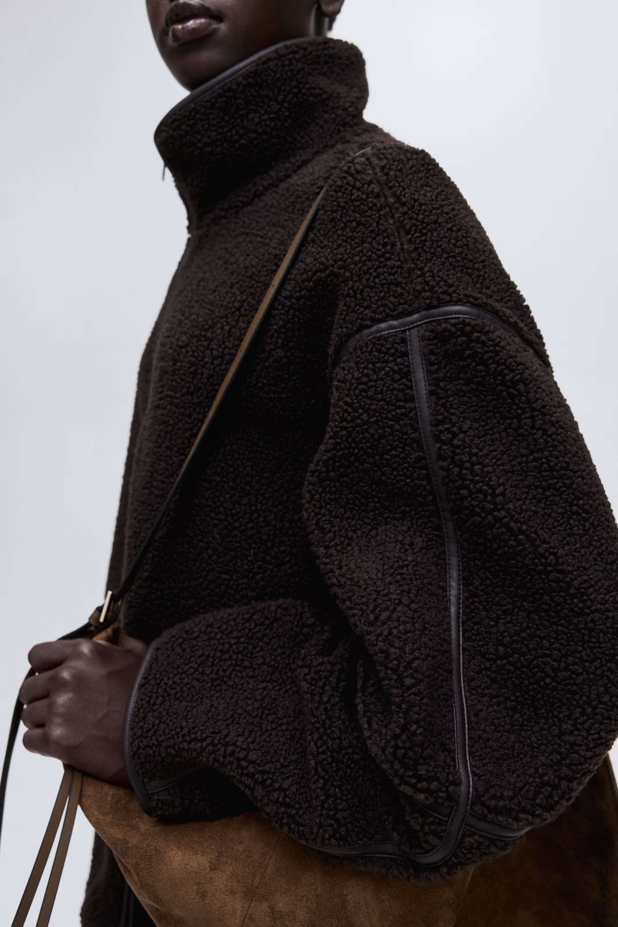 Teddy jacket - Dark brown - Ladies | H&M GB | H&M (UK, MY, IN, SG, PH, TW, HK)