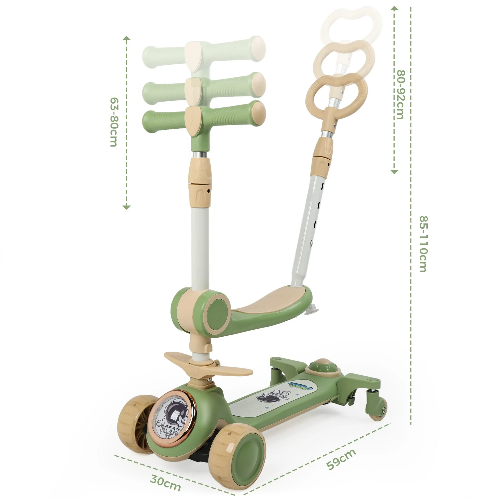 Crtynell Kids Kick Scooter With 3 Luminous Wheels, Toddler Scooter With Adjustable Handle And Fol... | Walmart (US)