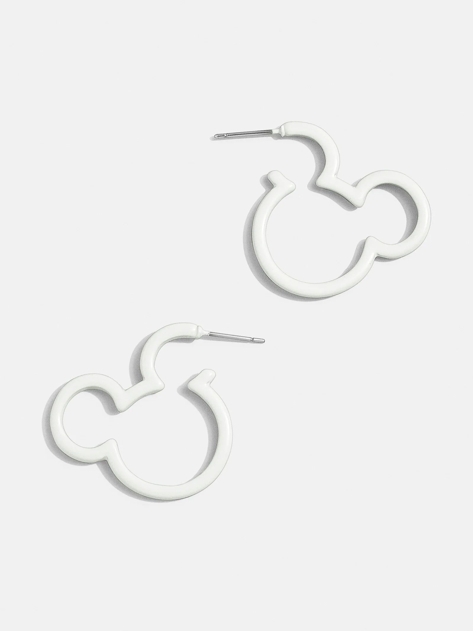 Mickey Mouse Disney Glow-In-The-Dark Outline Hoop Earrings | BaubleBar (US)