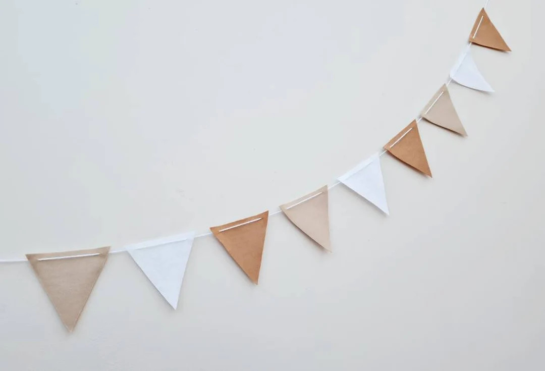 Nursery bunting, Neutral Nursery Decor, Brown Nursery Bunting, Neutral Nursery Garland, Felt  Bab... | Etsy (US)