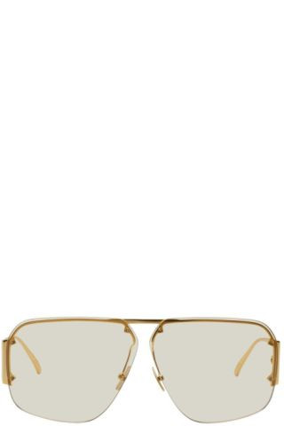 Gold Aviator Sunglasses | SSENSE