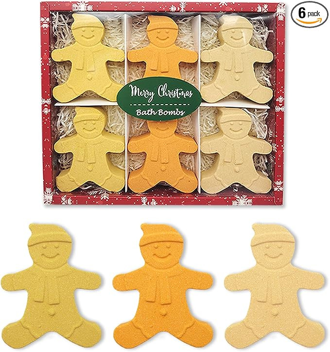 Christmas Bath Bombs, XL Large 6pcs Bath Bomb Set Handmade Fizzy Bath Bombs with Essential Oils, ... | Amazon (US)