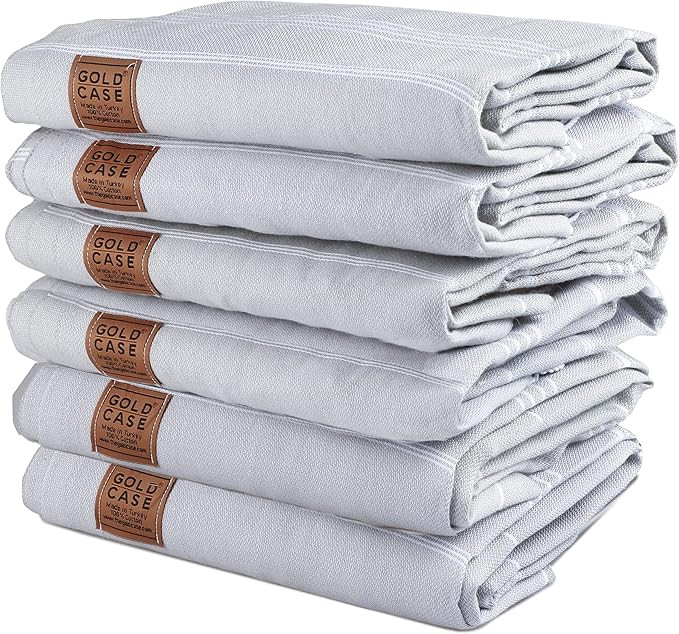 LYCIA Turkish Bath Towels by GOLD CASE - Set of 6 XXL 70x39 Inches Original Vintage Beach Towel -... | Amazon (US)
