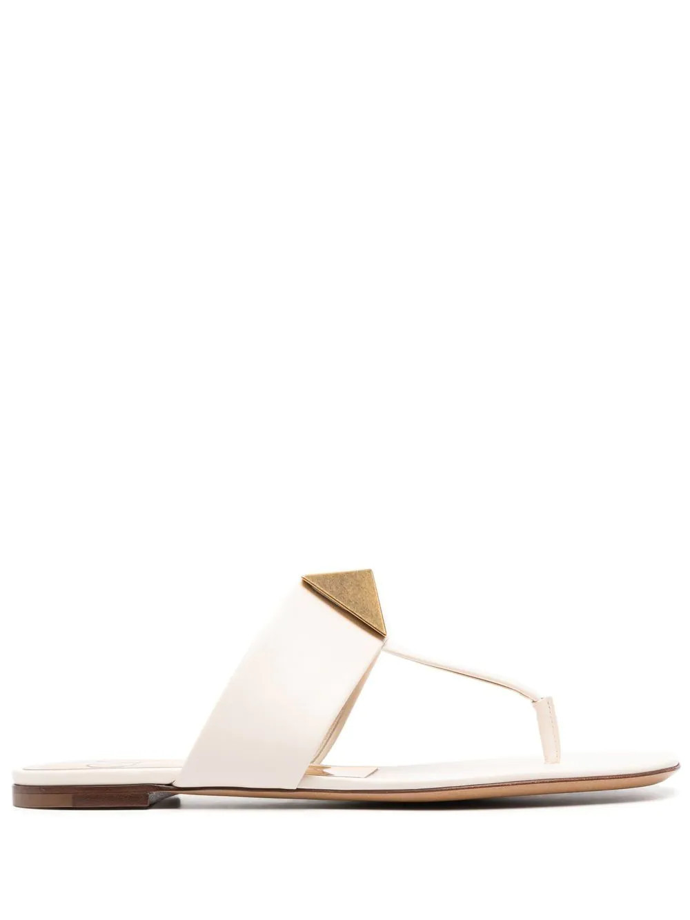 Valentino Garavani One Stud flat sandals - Neutrals | Farfetch Global