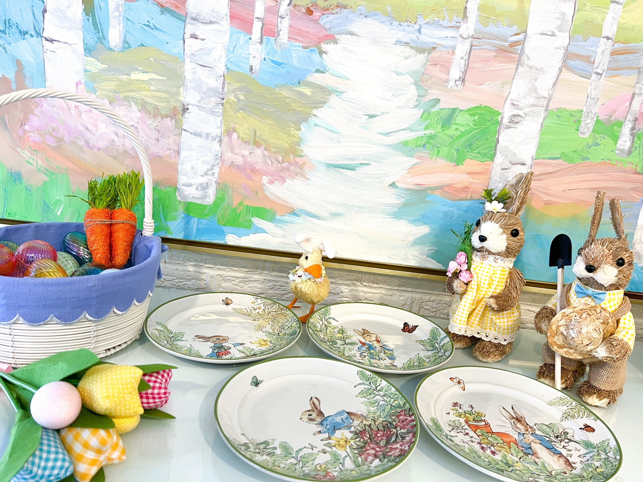 Easter Decor 💛

Have had these glass Peter Rabbit plates for a few years and they are so sweet. I have the cookie tray linked too. I’m about to order the mugs to add to my collection!

The bunnies, carrots, basket, are all on sale at Michaels. Search for the Ashland brand. Cannot link those. 

Linked some similar Amazon bunnies 💗

#LTKSeasonal #LTKhome #LTKFind