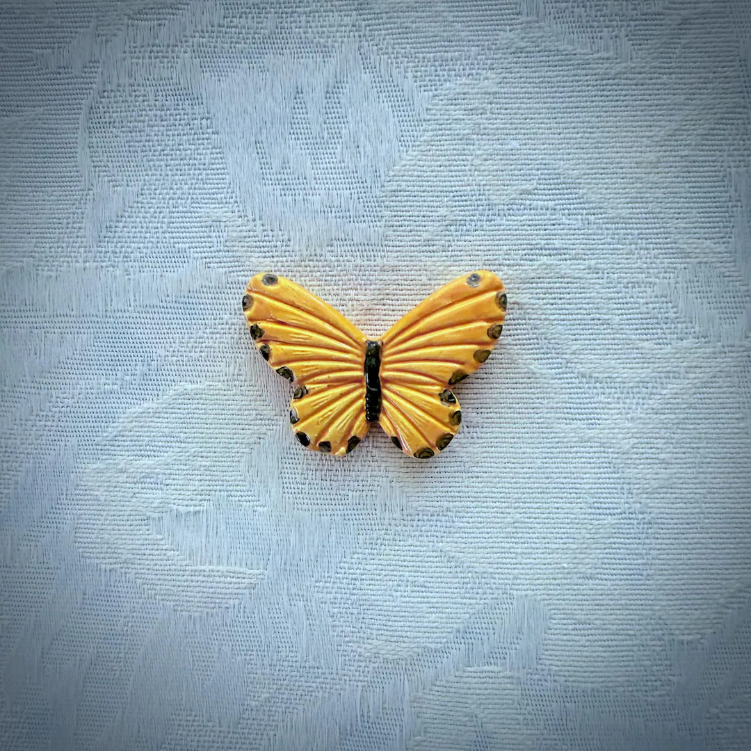 Gold Ceramic Butterfly, Hand Painted Art Tile, Garden Mosaic Supply - Etsy | Etsy (Global)