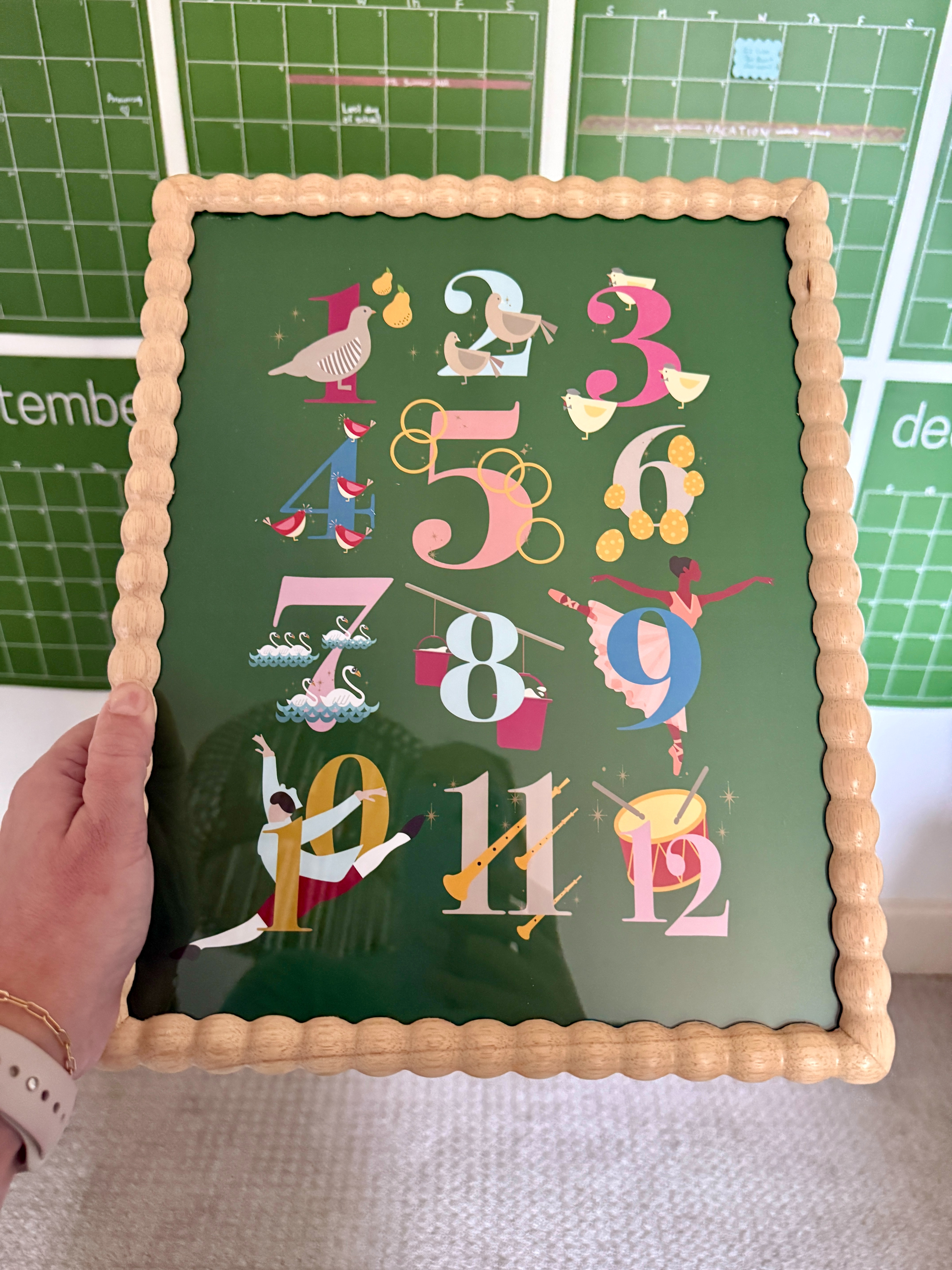 Swapping some of the art prints we display year-round for holiday art is one of my FAVORITE things to do. Loving this colorful 12 days of Christmas print in this turned wood frame. Both are super affordable.  

 #LTKHoliday #LTKSeasonal #LTKHome