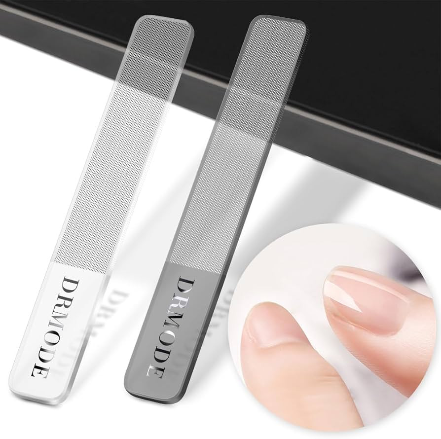 Glass Nail File - 2PC Upgrade Glass Nail Shiner for Natural Nails Nano Nail Buffers Crystal Polis... | Amazon (US)