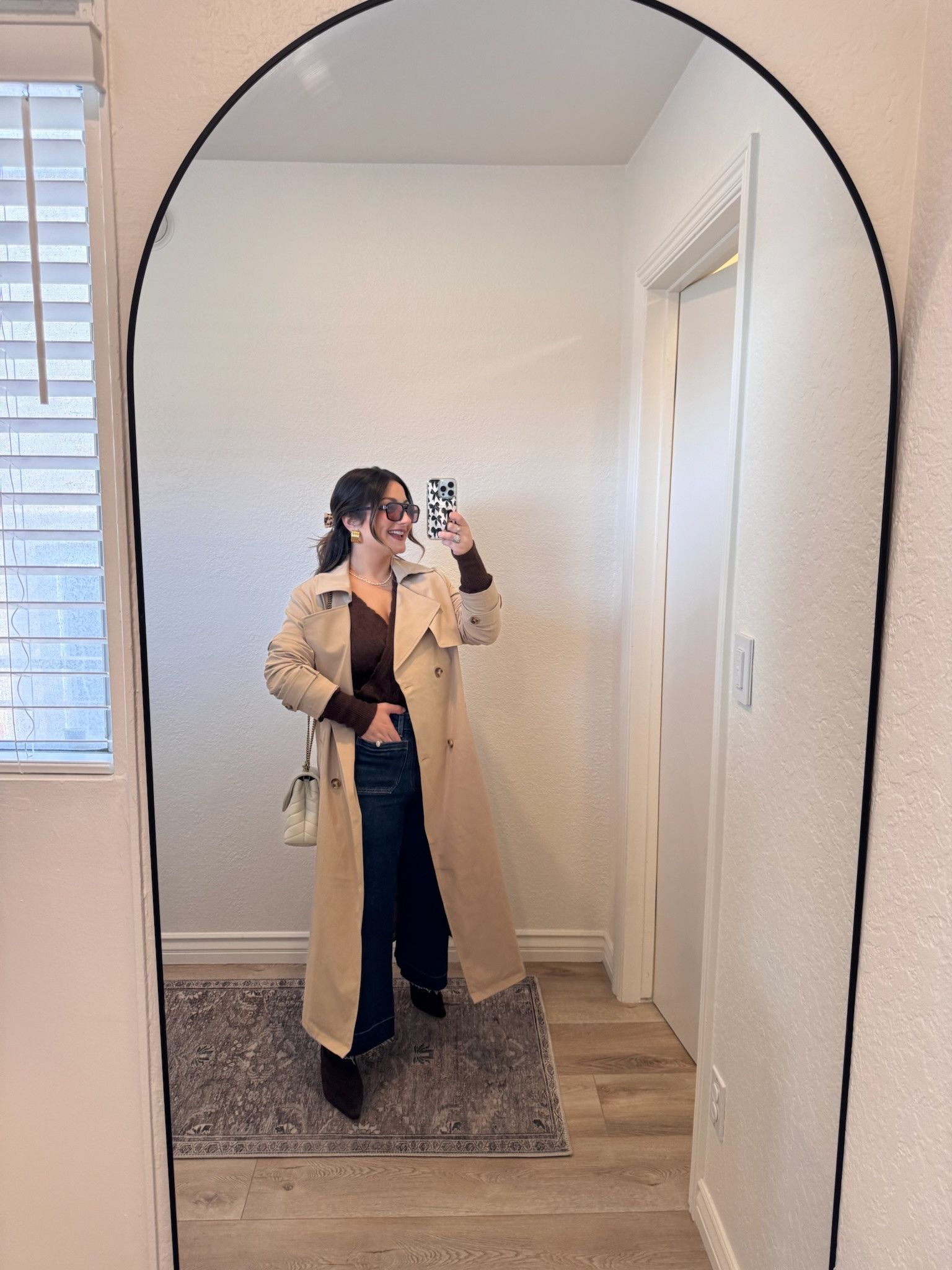 Cute petite friendly outfit!

Brown sweater size small
Trench coat size medium 
Jeans size 28petite 

For cupshe use codes:
Mimi15

Black top size small
Trench coat size xs
Jeans size 28petite 

5’0” 140lbs 

#LTKFindsUnder100 #LTKPetite #LTKootd