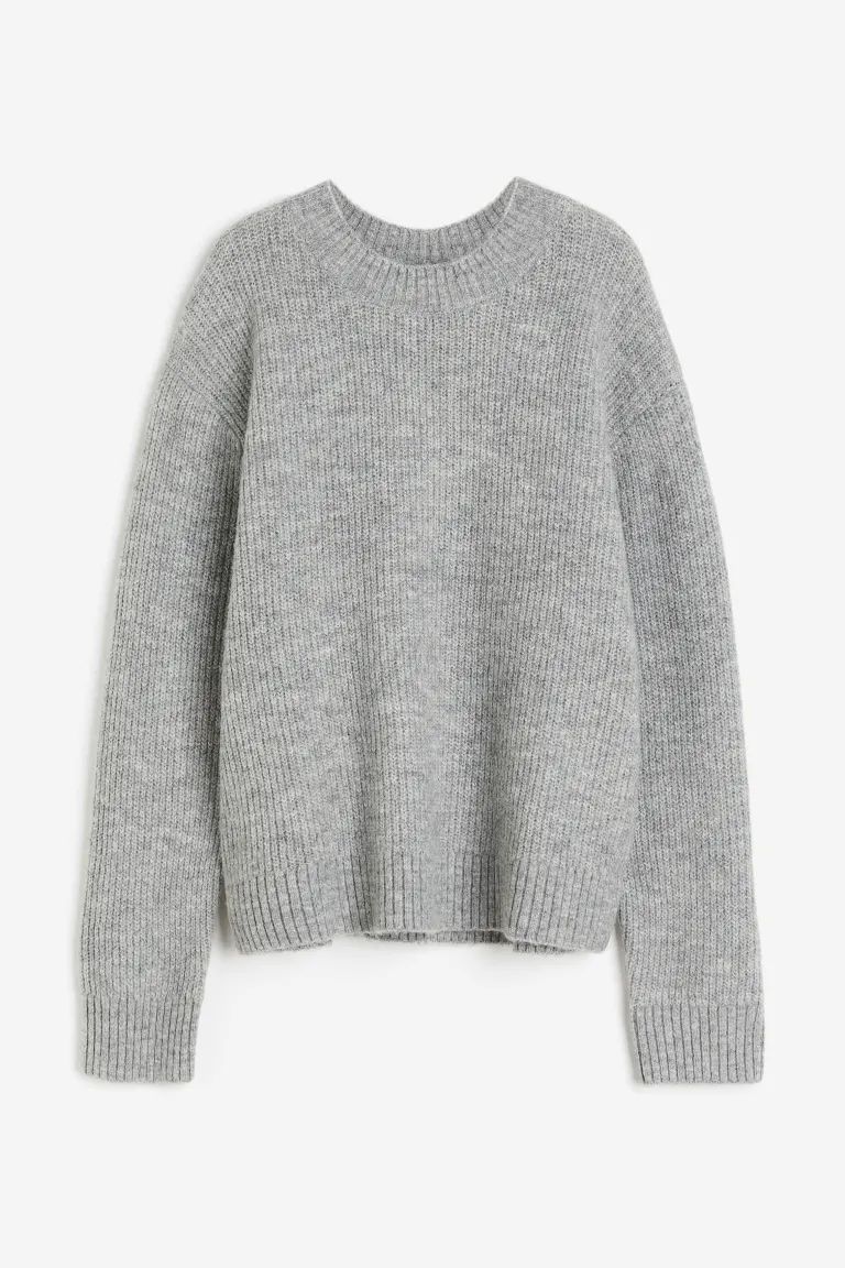Rib-knit jumper - Light grey marl - Ladies | H&M GB | H&M (UK, MY, IN, SG, PH, TW, HK, KR)