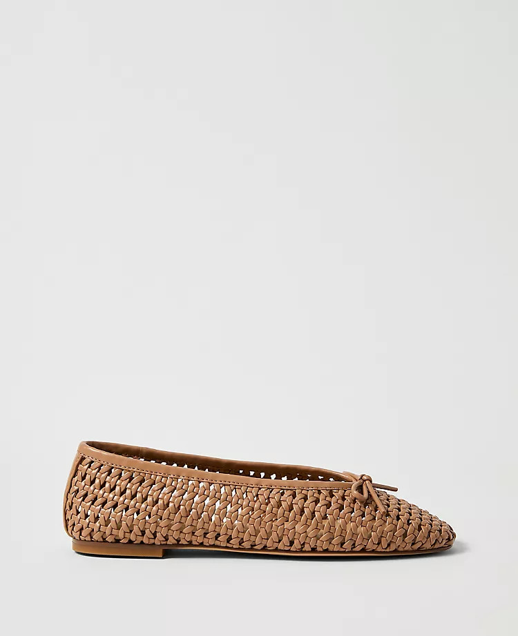 Weekend Woven Bow Ballet Flat | Ann Taylor