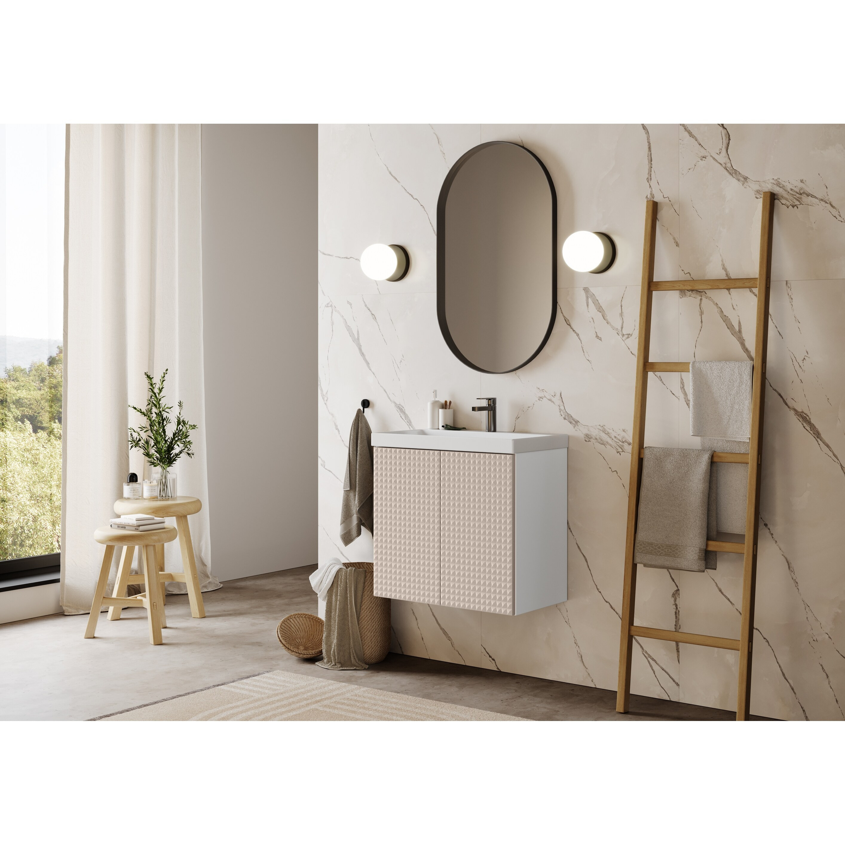 BOLERO frameless, modern wall hung 24 inch bathroom vanity with sink for small and narrow bathrooms and powder rooms | Bed Bath & Beyond