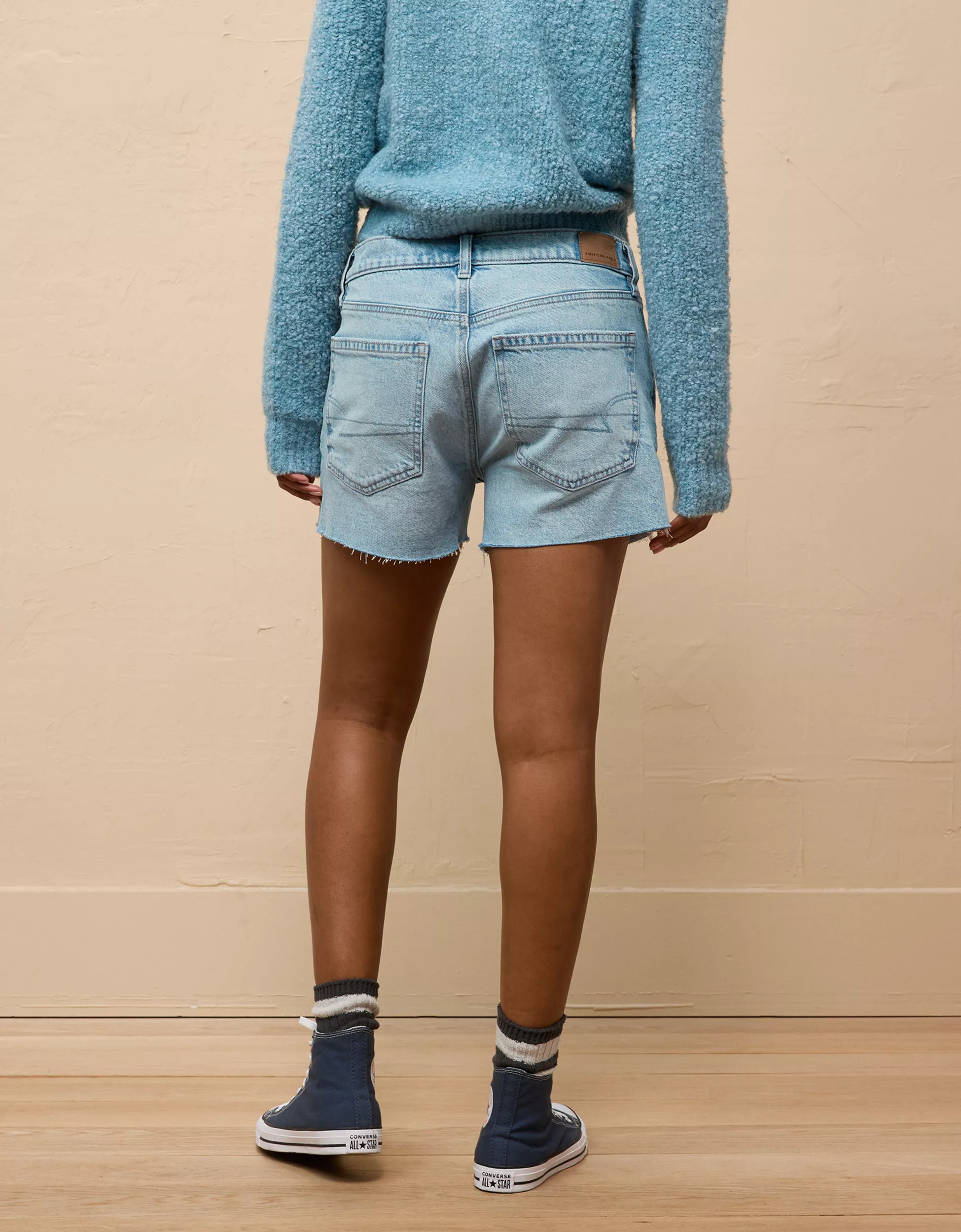 AE Stretch Low-Rise Ex-Boyfriend Denim Short | American Eagle Outfitters (US & CA)