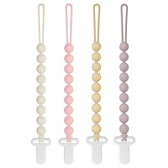 Pacifier Clips Baby Girls - Draklary 4 Pack Paci Clip Silicone Soothe Baby Binky Holder for Newbo... | Amazon (US)
