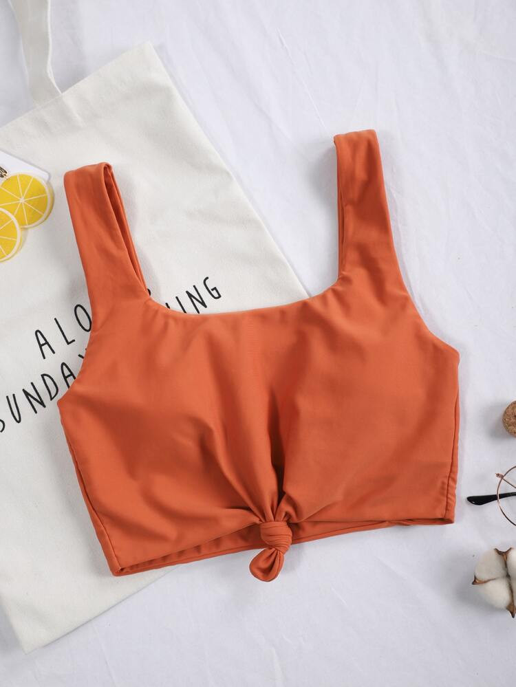 Knot Hem Bikini Top | SHEIN