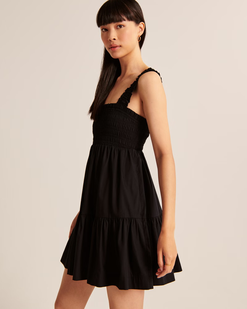 Women's Smocked Bodice Easy Mini Dress | Women's | Abercrombie.com | Abercrombie & Fitch (US)