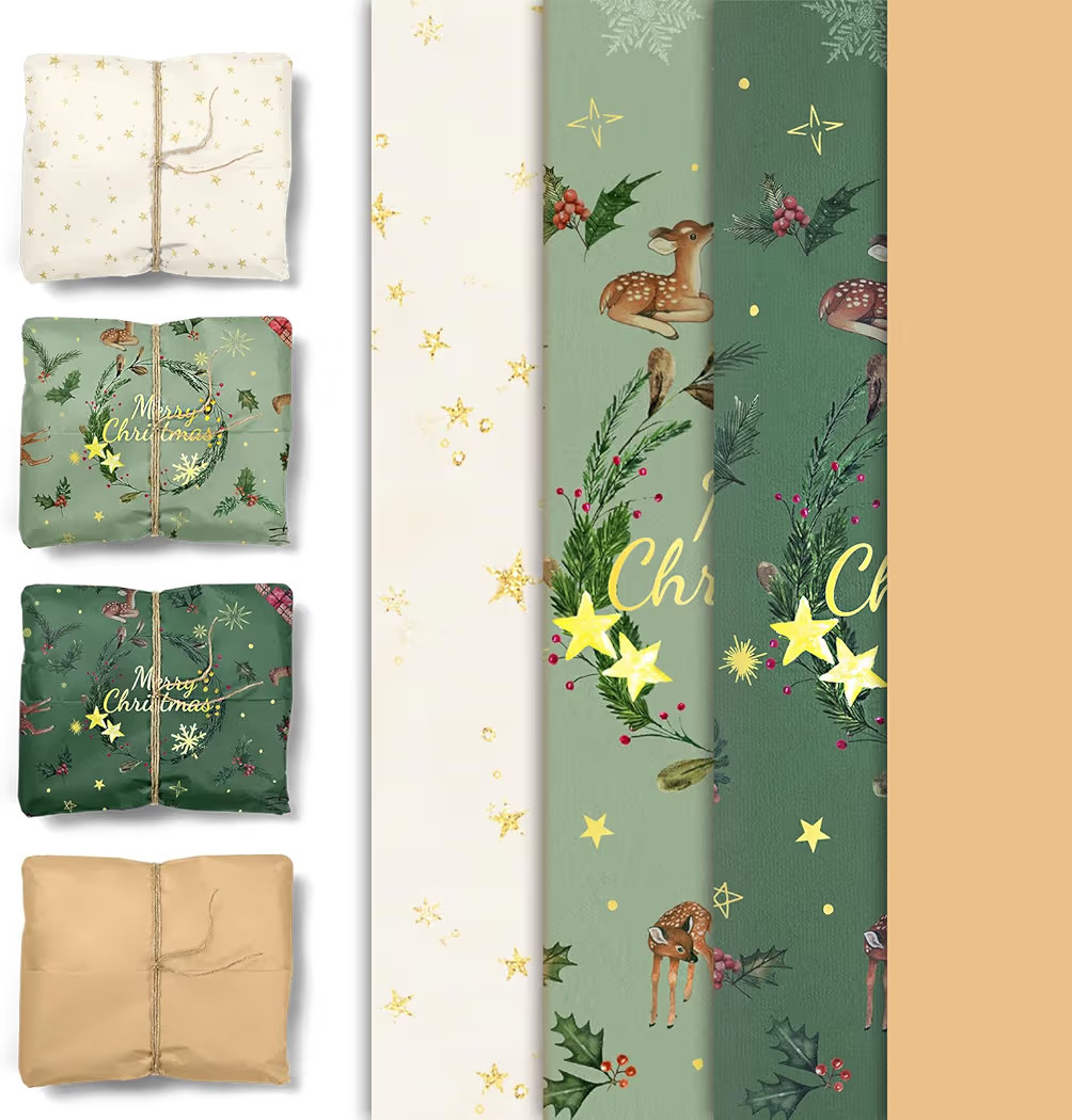 NICROLANDEE Christmas Tissue Wrapping Paper 24 Sheets, 20 X15 Inches Christmas Tissue Paper for Gift Bags Wrapping, DIY Crafts Gift Wrap Paper for Xmas New Year Holiday Birthday Party | Amazon (CA)