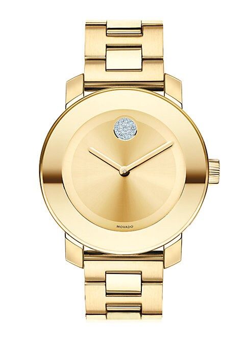 Movado Women's BOLD Crystal & Goldtone Stainless Steel Bracelet Watch - Gold | Saks Fifth Avenue