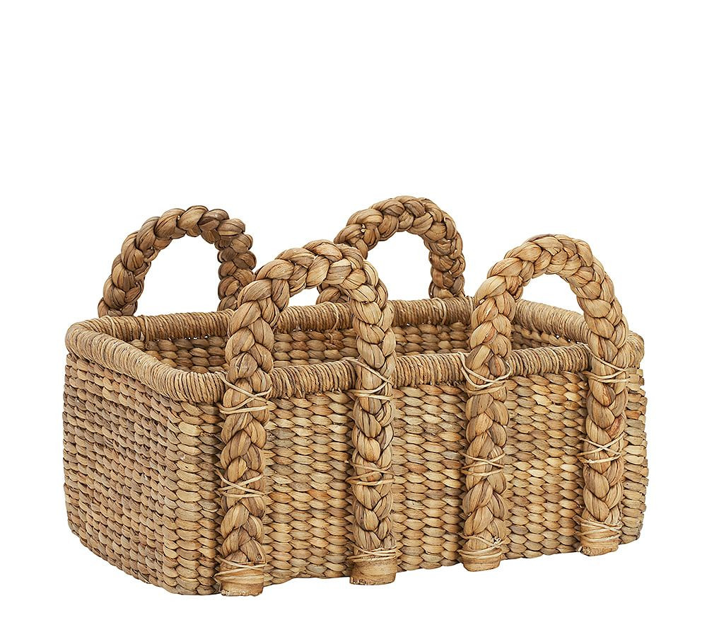 Beachcomber Handwoven Seagrass Rectangular Handled Baskets | Pottery Barn (US)