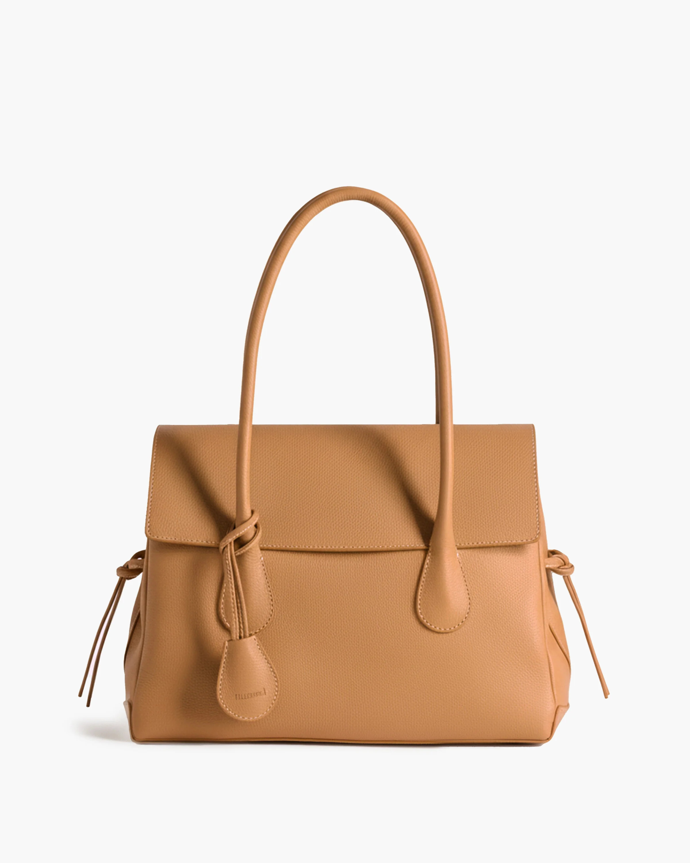 Lydia Tote Bag Grained Leather Cognac Bag | Flattered