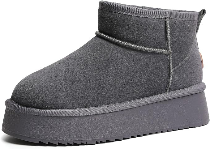 Platform Mini Boots for Women Fur Fleece Lined Boots Classic Ultra Mini Platform Boots Anti-Slip ... | Amazon (DE)