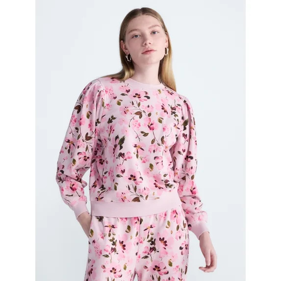 Scoop Women’s and Women's Plus Pleat Shoulder Sweatshirt, Sizes XS-4X | Walmart (US)