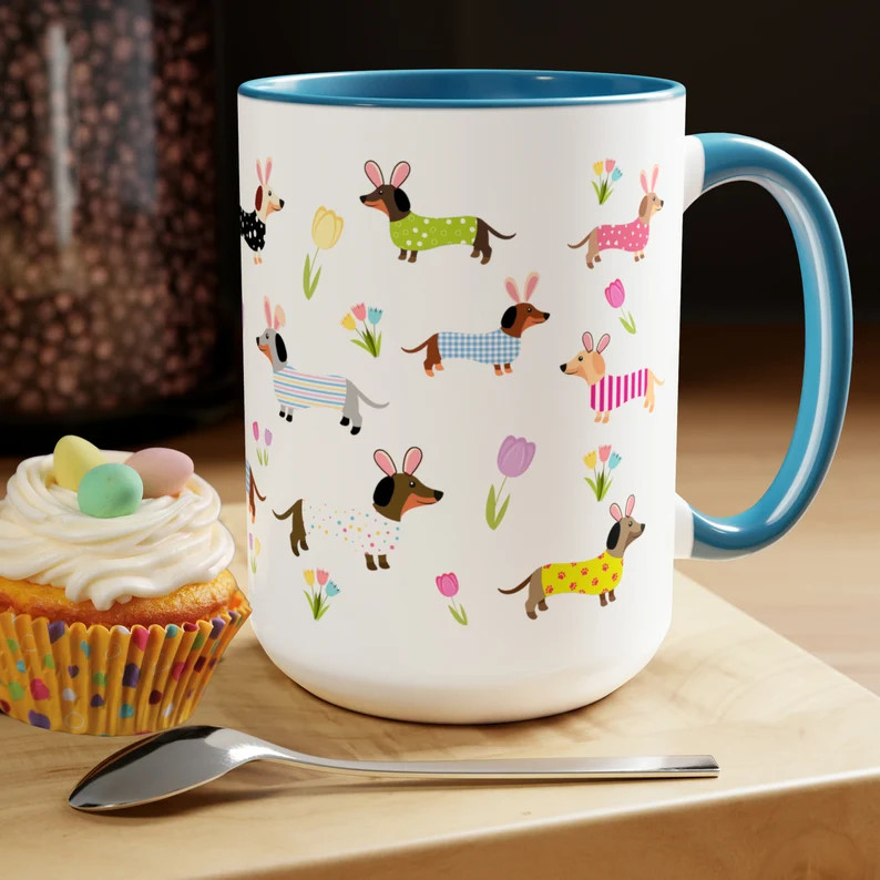Dachshund Easter Mug, Doxie Easter Gift, Gift for Doxie Lover. Gift for Sausage Dog Mom, Weenie D... | Etsy (US)