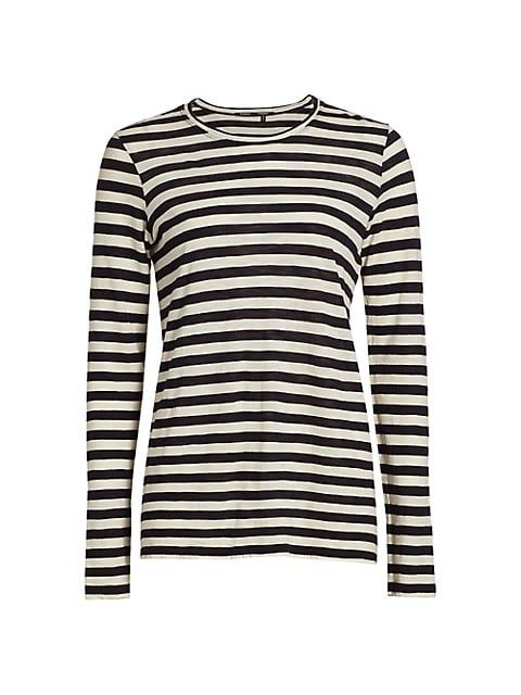 Stripe Long Sleeve Cotton T-Shirt | Saks Fifth Avenue