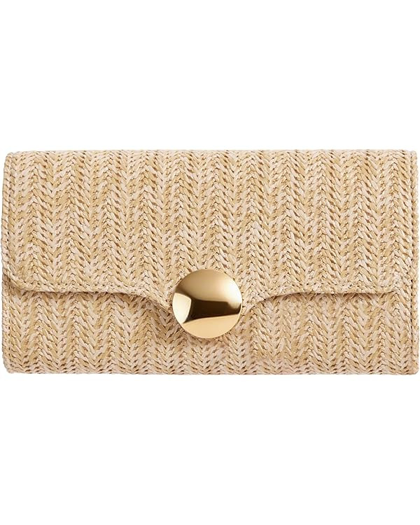 Elegant Clutch Purse for Women Straw Clutch Formal Evening Bag for Wedding Party Dinner | Amazon (US)
