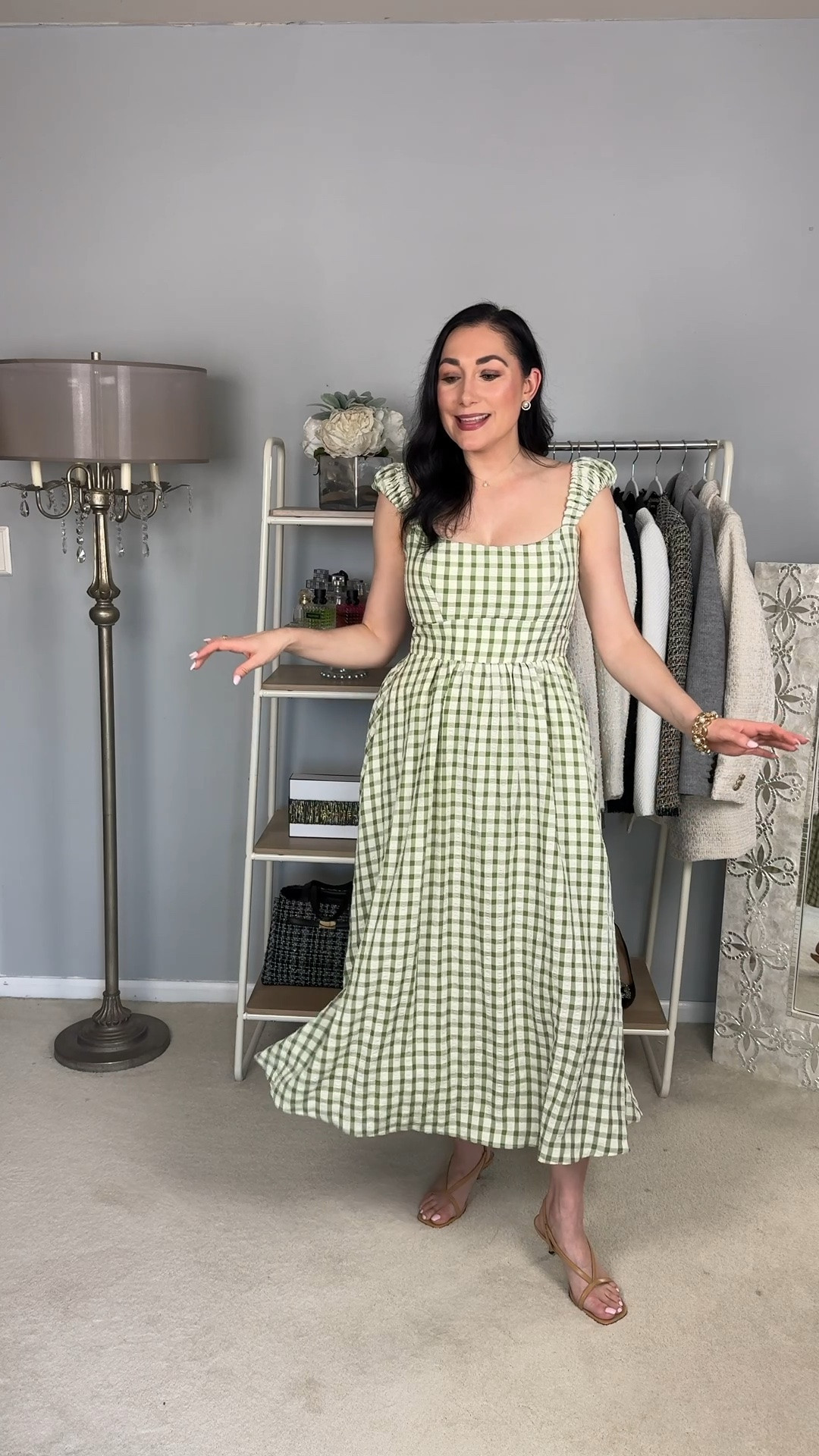 Adorable gingham dress on major sale 💚

Wearing size medium, sized up 
Also comes in navy which I also own. The medium fits bigger in the navy so could of got a small 

Baby shower dress 
Graduation dress 
Mother’s Day dress
Brunch outfit 
Cookout outfit 
Summer dress

#LTKSaleAlert #LTKMothersDay #LTKSeasonal