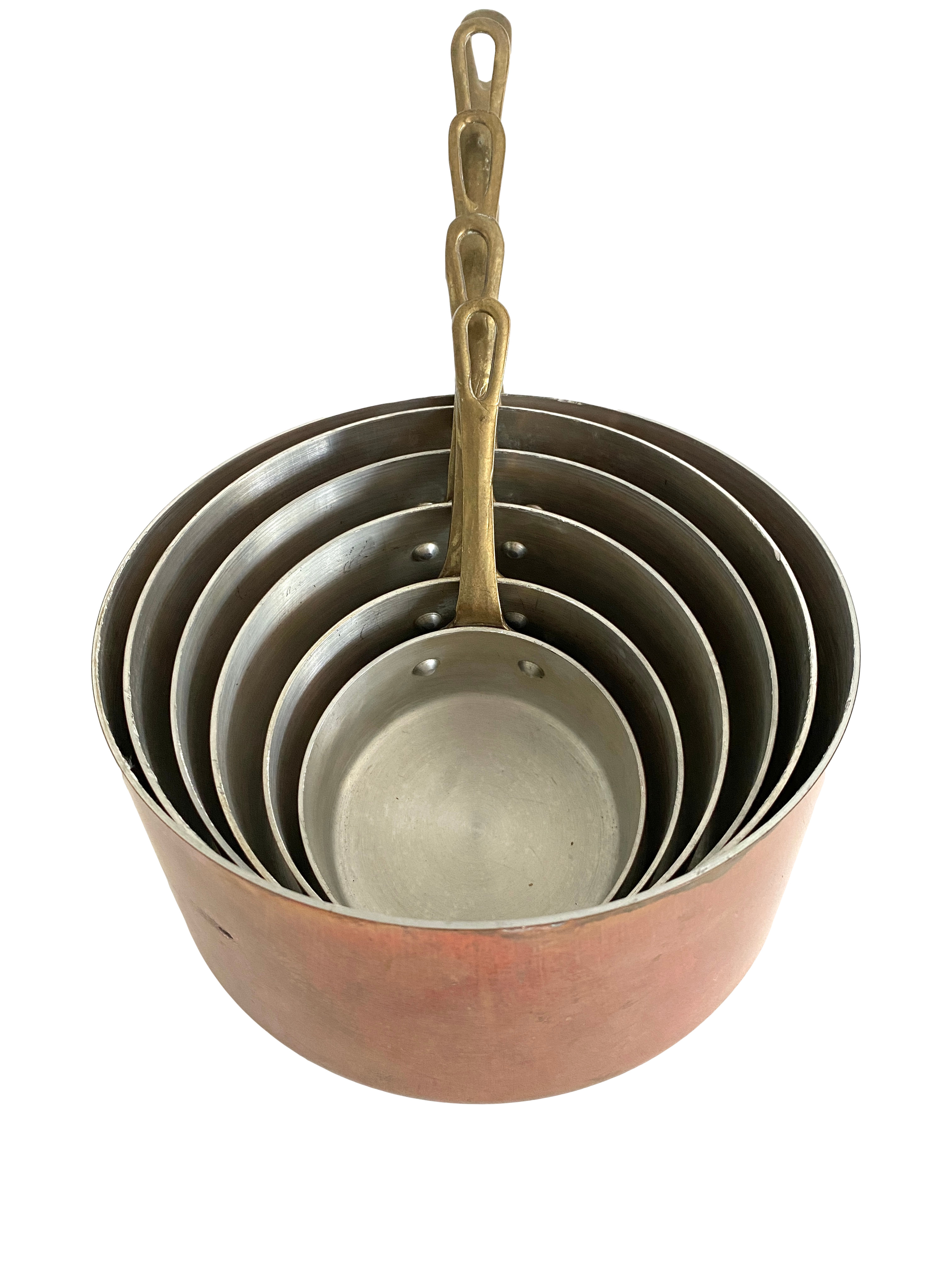 1900 French Copper Saucepans, S/5 | One Kings Lane