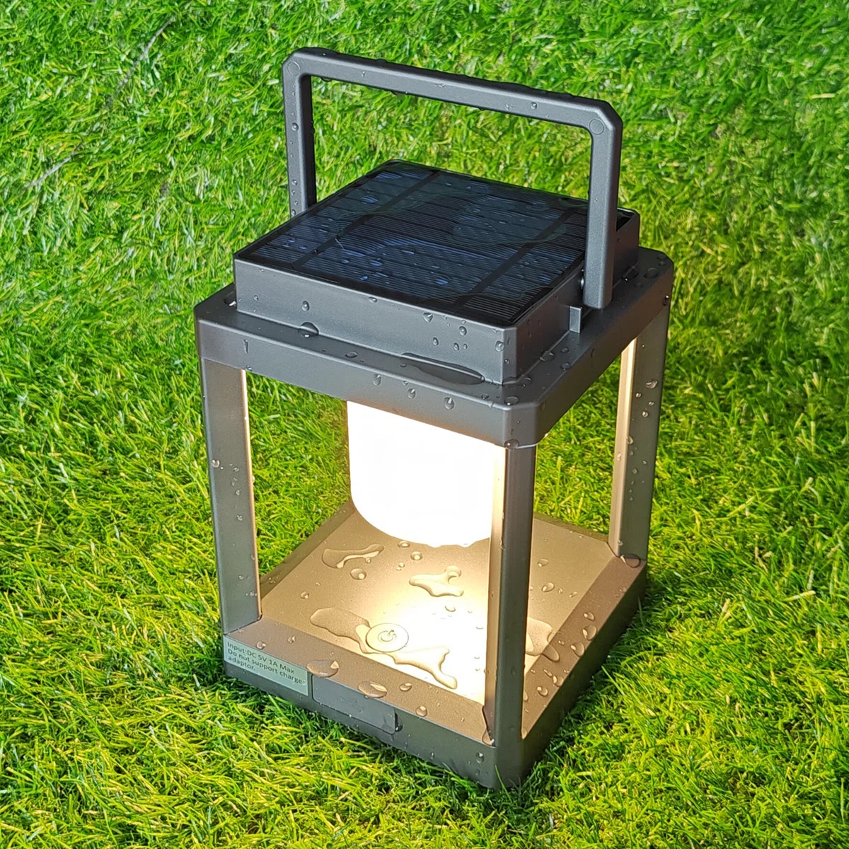 7.4" Integrated Dimmable LED Solar Outdoor Lantern - IP44 Waterproof Battery Powered Lamp for Pat... | Wayfair North America