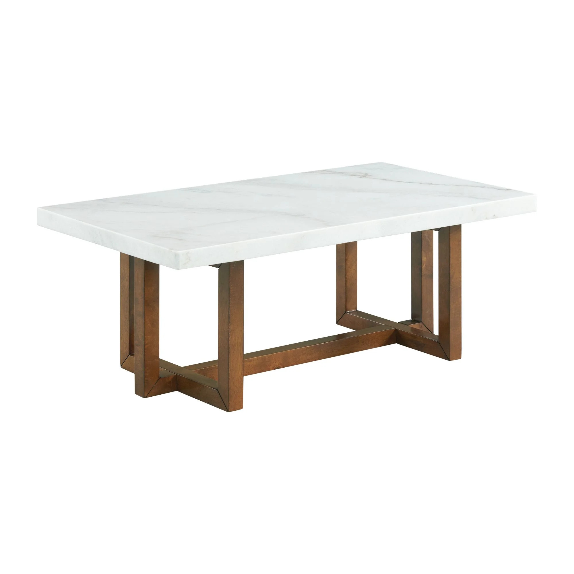 Picket House Furnishings Meyers Marble Rectangular Coffee Table in White - Walmart.com | Walmart (US)