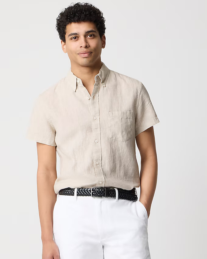 Short-sleeve linen-blend shirt | J.Crew Factory