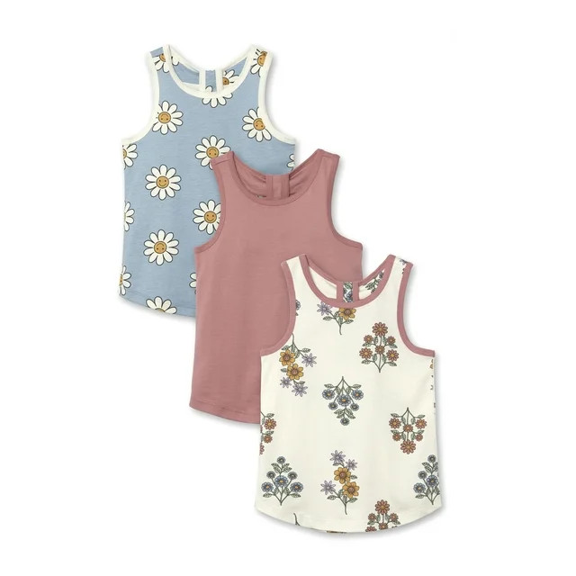 Little Star Organic Toddler Girl 3Pk Tank Tops, 12M-5T | Walmart (US)