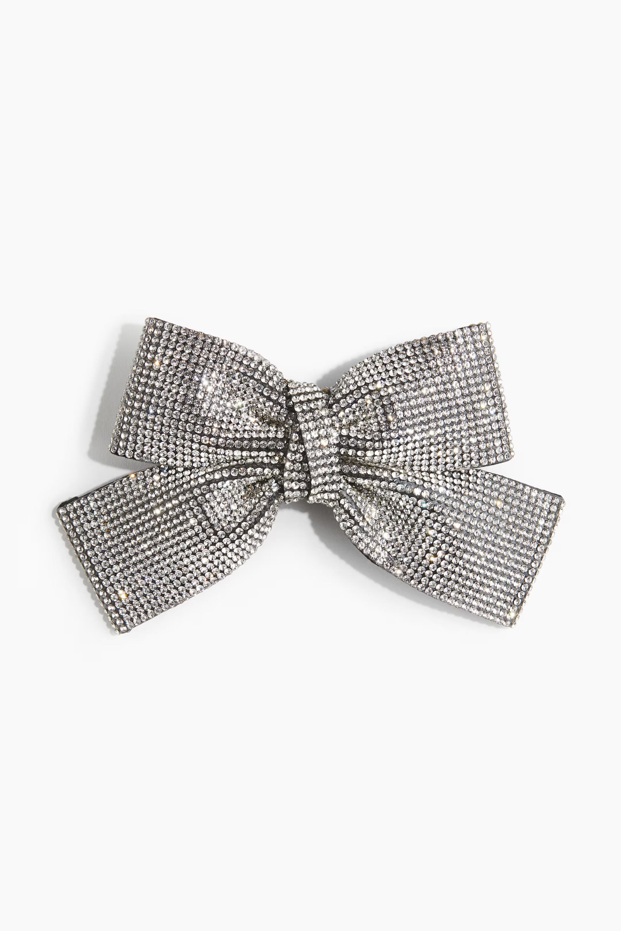 Rhinestone-Embellished Bow Hair Clip - Silver-colored - Ladies | H&M US | H&M (US + CA)
