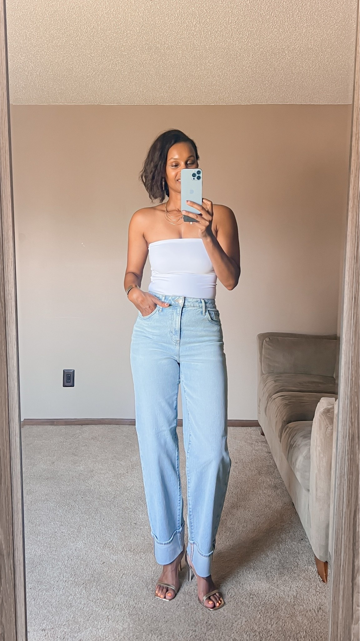 An easy summer date night look. These jeans I grabbed @Express fit like perfection.

#LTKootd #LTKOver40 #LTKTall