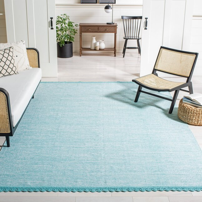 Safavieh Montauk Alburg 3 X 5 (ft) Turquoise Indoor Coastal Throw Rug | Lowe's