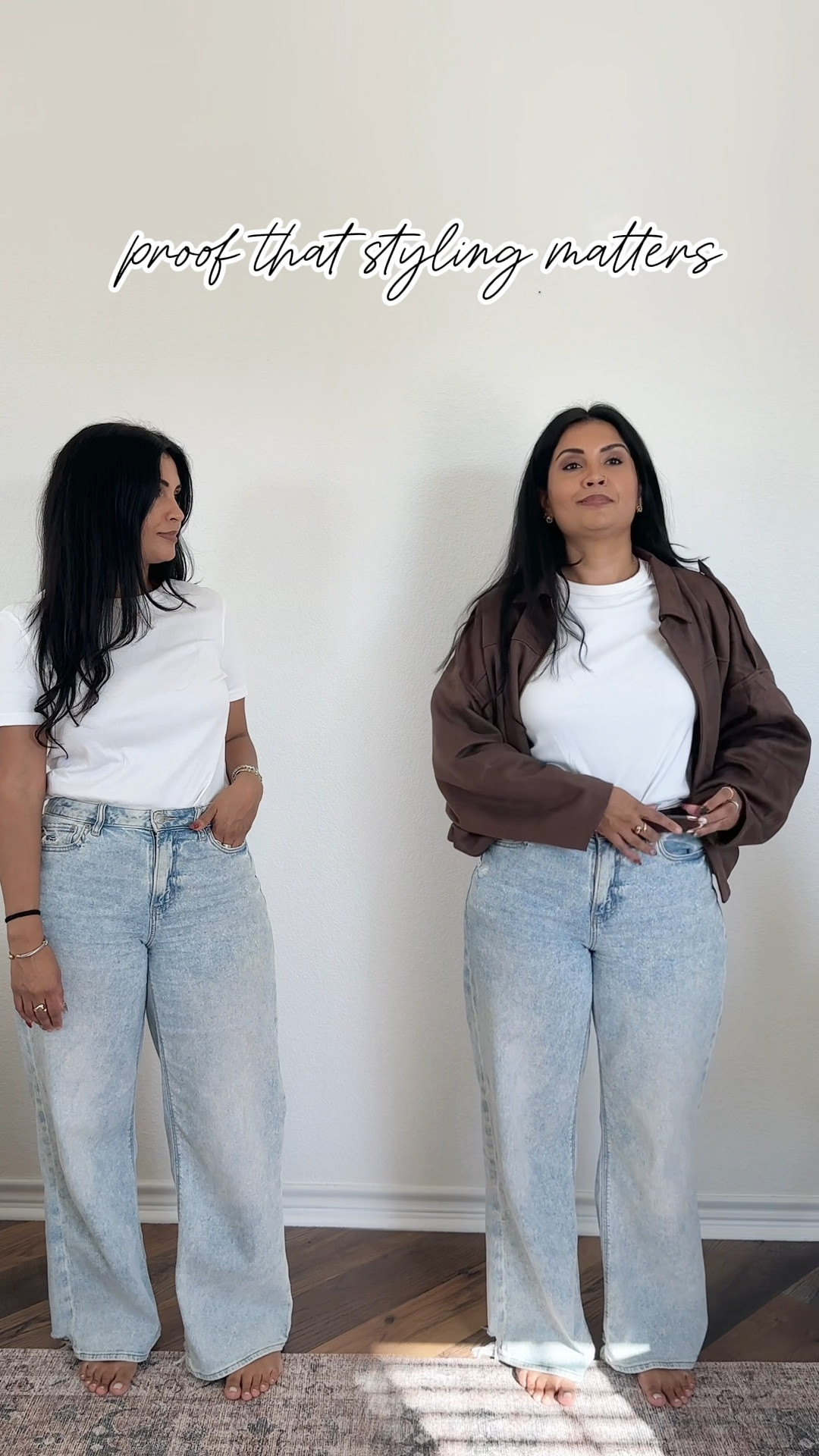 Wearing a small in the jacket(sized down one), I got mine from TT shop, color is coffee, brand is Katchmechic 

Linked similar Amazon ones

Sized down one in the jeans as welll
