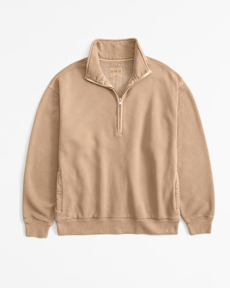 Abercrombie & Fitch Women's Essential Vintage Sunday Half-Zip in Brown - Size S | Abercrombie & Fitch (US)