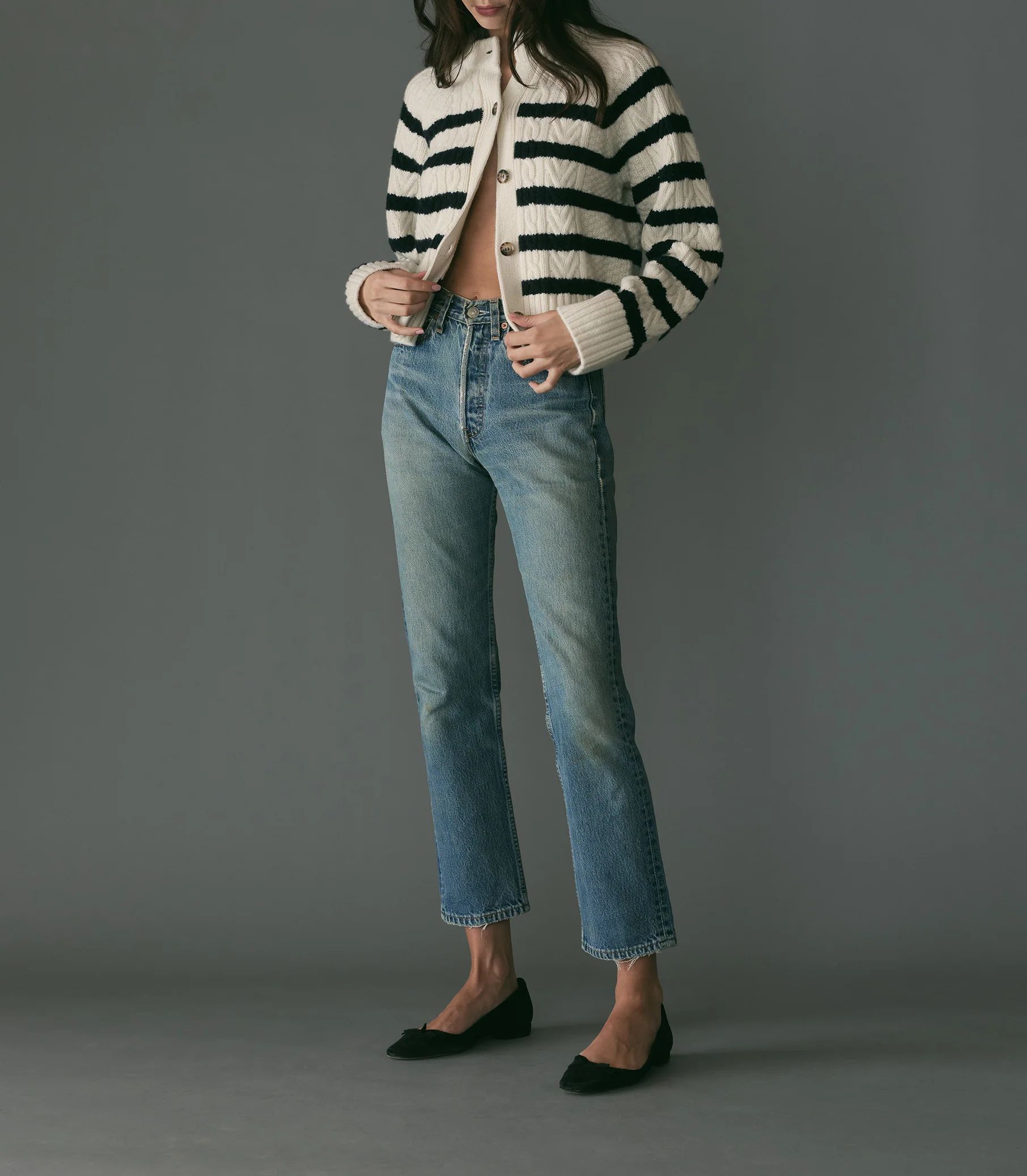 Rita Cardigan - Calais Stripe | DÔEN | DOEN