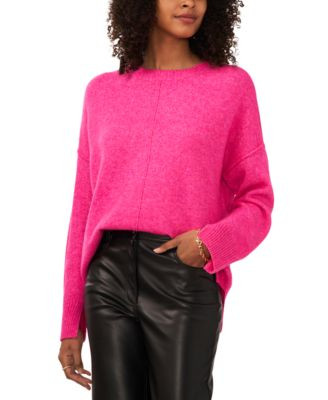 Vince Camuto Women's Cozy Crewneck Long-Sleeve Extend-Shoulder Sweater - Electric Green | Macy's