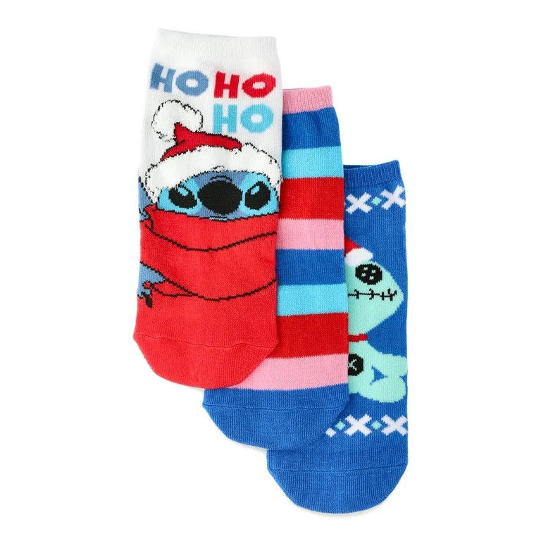 Disney Lilo & Stitch Women's Holiday No-Show Socks, 3-Pack, Size 4-10 | Walmart (US)